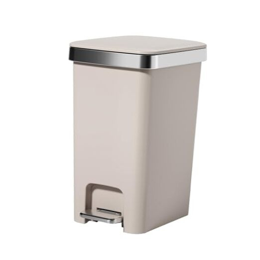 Trash Can with Lid Kitchen Waste Bin – Durable Plastic Trash Can with Lid,-image