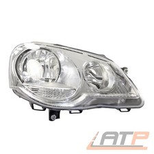 SCHEINWERFER H7/H1 HALOGEN CHROM MIT STELLMOTOR RECHTS FÜR VW POLO 9N BJ 05-09
