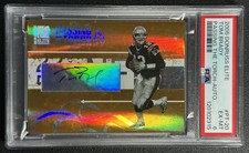 TOM BRADY PSA 6 (4 HIGHER) 2005 DONRUSS ELITE #PT-20 PASSING THE TORCH AUTO /100