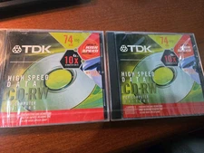 TDK CD-RW Media 10x High Speed Lot of 2 Packs Discontinued by Manufacturer NEW