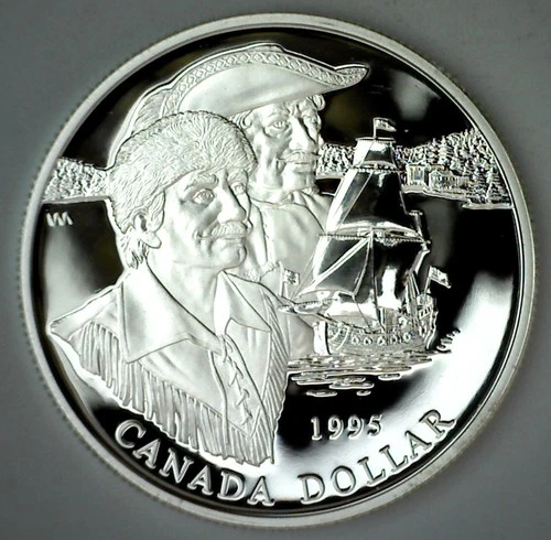 1995 Canada Hudson Bay Sterling Silver Dollar Proof Canadian $1 COIN ONLY No Box