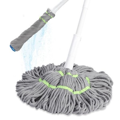 Self Wringing Mop for Floor Cleaning, Long Handled Twist Mop with Scouring Pa...