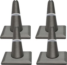 Novel Box 4 Pack Silver Leatherette Ring Display Stands 2.12x2.12x2.37 in