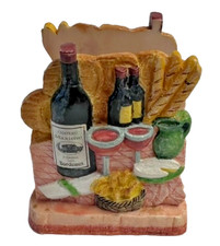 Napkin Holder French Wine Cheese Bread Resin Bistro Kitchen Décor Vintage