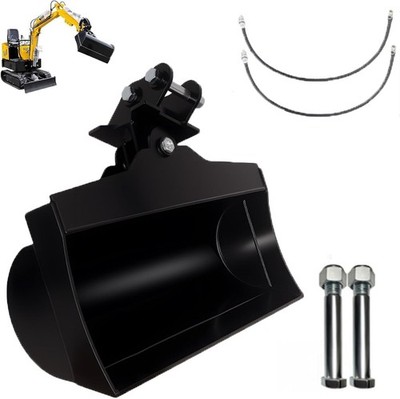 32''/800mm Hydraulic Tilt Flat Tooth Excavator Bucket Excavator Attachment 0.8-2T