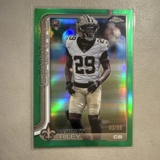 2025 Topps Chrome Quincy Riley #369 Green Refractor /99 Saints Rookie