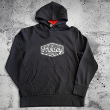 Black Hurley hoodie with grey and white logo. Size M. NWT