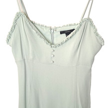 Forever 21 Strappy Maxi Bodycon Sundress Women's S Pistachio Green Y2K Ruffles