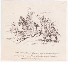 Anton Hoffmann - Schießübung Romano Antico Militare Disegno Autografato