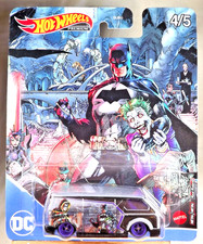 2022 Hot Wheels Premium DC Comics Batman-Joker 4/5 MBK VAN Gray w/Real Riders4Sp