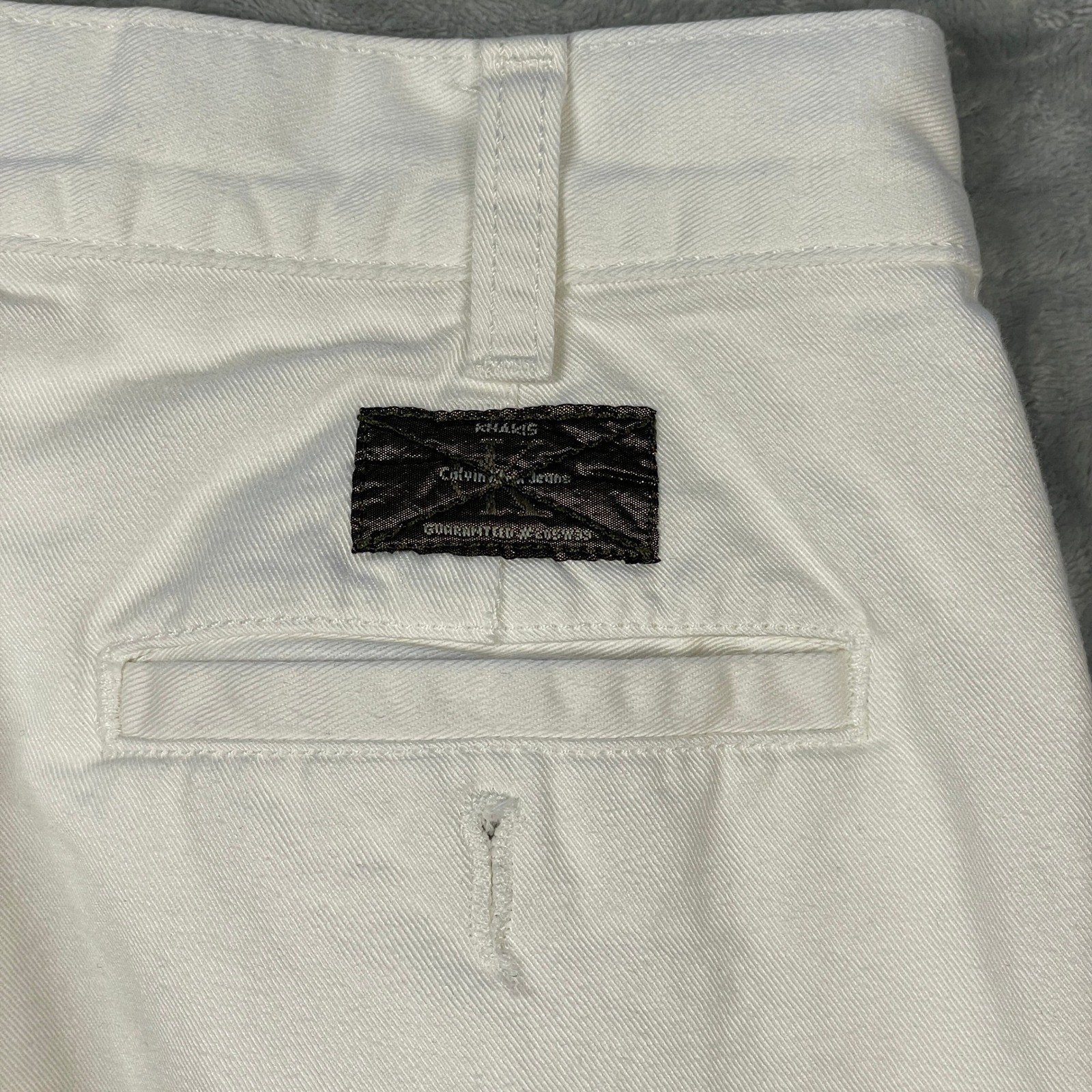VTG Calvin Klein Jeans Khakis Womens White Pleated Chinos Relaxed Fit Pants Sz 8 thumbnail 11