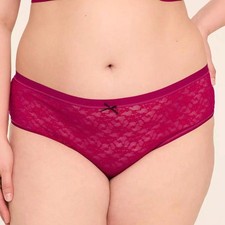 Lane Bryant Cacique Allover Lace Cheeky Panty Passion Berry 22/24 NWT
