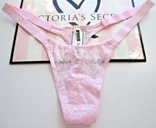 VICTORIA'S SECRET PINK Micro Thong Panty S M L XL Pink NWT Lace VS Shine Strap