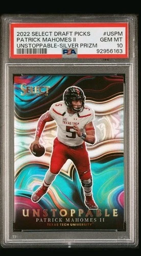 2022 Select Draft Picks Unstoppable Patrick Mahomes II Silver Prizm PSA 10 5C