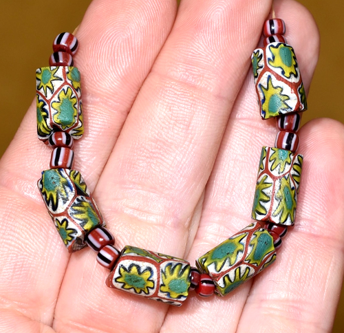 Antique Venetian Millefiori Murrine Cane Italian Glass Beads Found African Trade - 第 2/7 張圖片