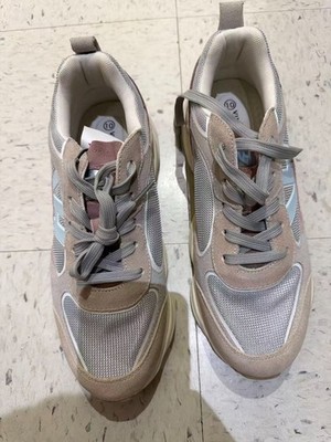 Vintage Havana Women s Chunky Sneakers Gray Pink Size 9.5 Lace Up Casual Shoes