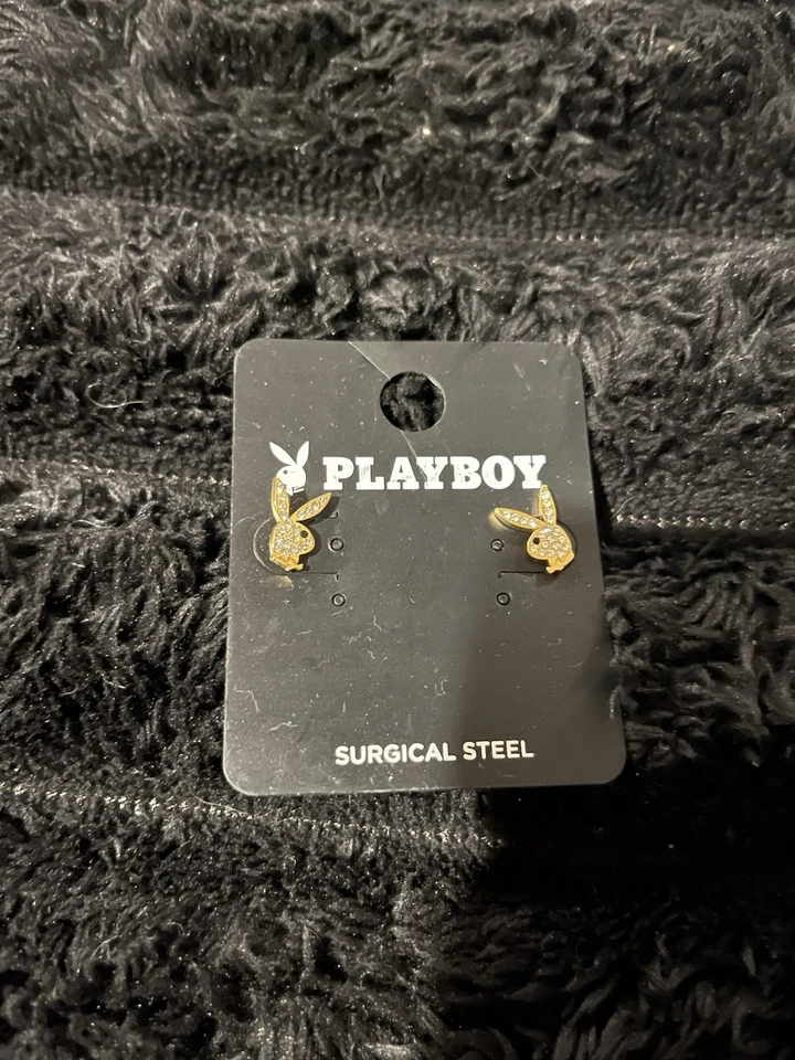 Pendientes Playboy Spencers circonita cúbica acero quirúrgico Foto 2 de 4