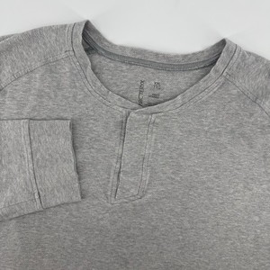 Arcteryx Mens XXL Long Sleeve Henley Shirt Grey Heather Casual Outdoor