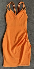 PRETTYLITTLETHING Orange Bodycon Dress In Uk Size 4