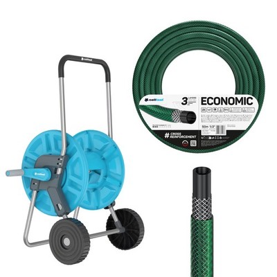 Wasserschlauch Gartenschlauch 1/2'' 50m + Schlauchwagen Cellfast Economic