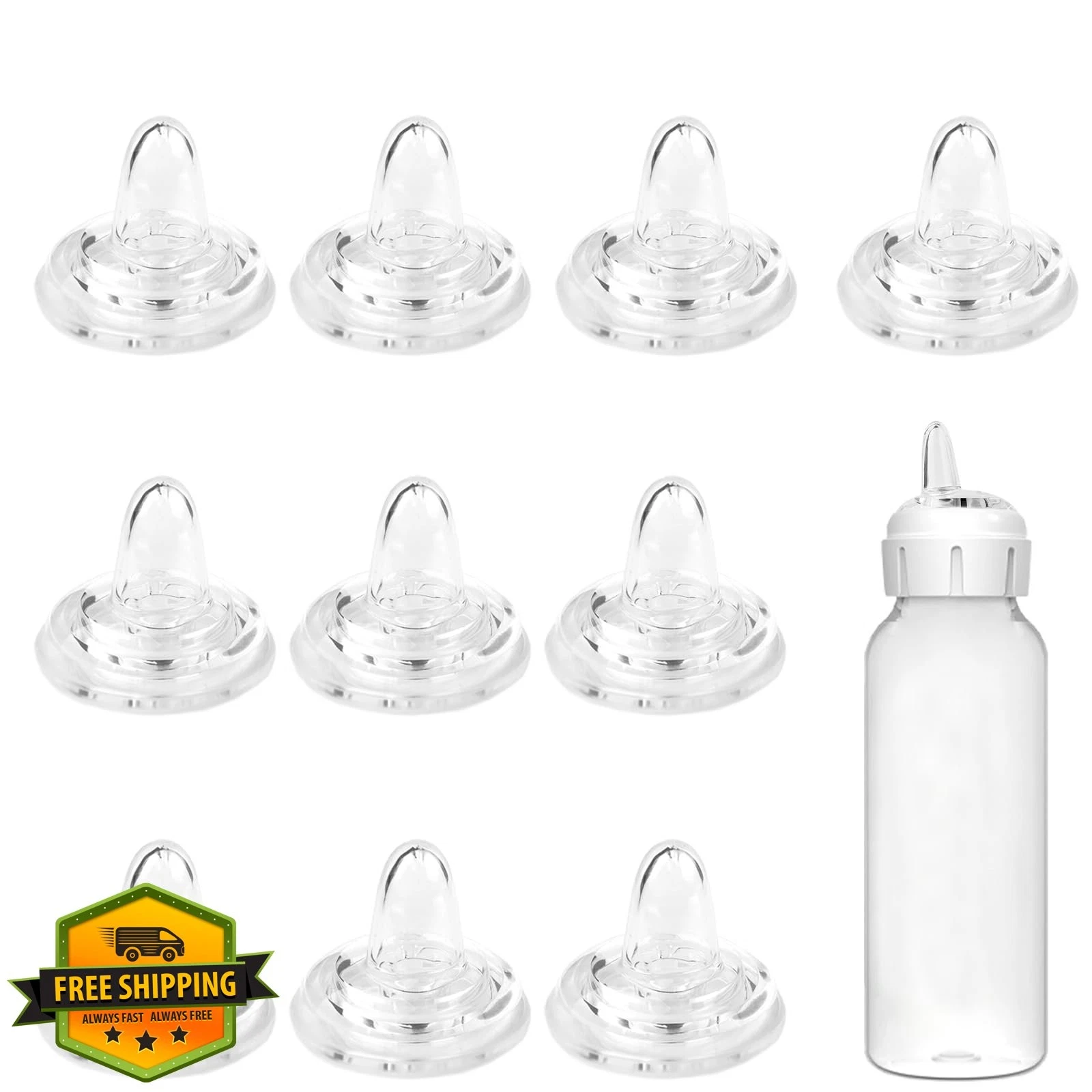 CERCGVEL Sippy Spout Nipples Compatible with Dr. Brown's Narrow Bottles and S...