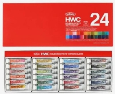 Holbein Granulier Aquarell Set WG591 24 Farben x 5ml