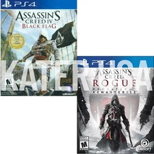Assassin's Creed IV: Black Flag + Rogue Remastered PS4 Brand New Bundle (Action)