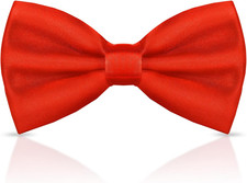Men'S Bow Ties Solid Color Pre-Tied Bow Tie Satin Formal Tuxedo Bowtie Red