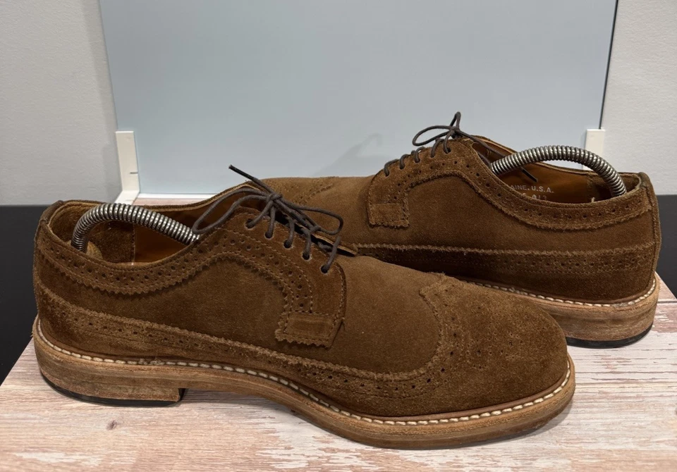 Zapatos Oxford Rancourt & Co. Collab Taylor Stitch Gamuza 9D Hechos a Mano en Maine EE. UU. Foto 2 de 4