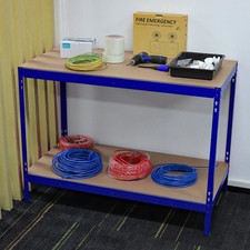 2 TIERS METAL WORKBENCH FOR GARAGE/WORKSHOP/SHED WORK BENCH/STATION