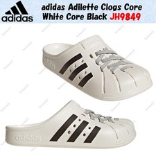 adidas Adilette Clogs Core White Core Black JH9849 Men's Size
