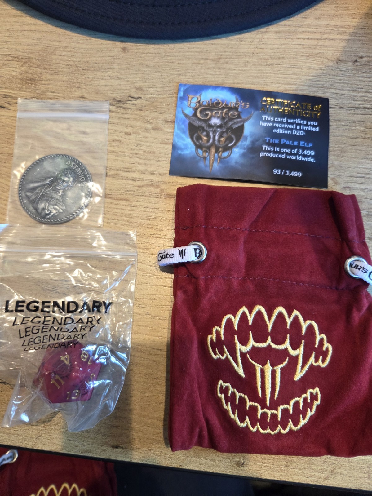 BG3 Baldur's Gate 3 D&D Treasure Pack Astarion Coin Legendary The Pale Elf Dice