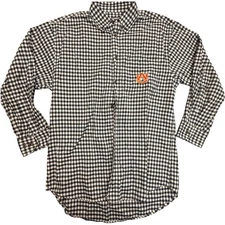 Press Box Men's Size Medium Auburn Checkered Collegiate Button-Up Long Sleeve