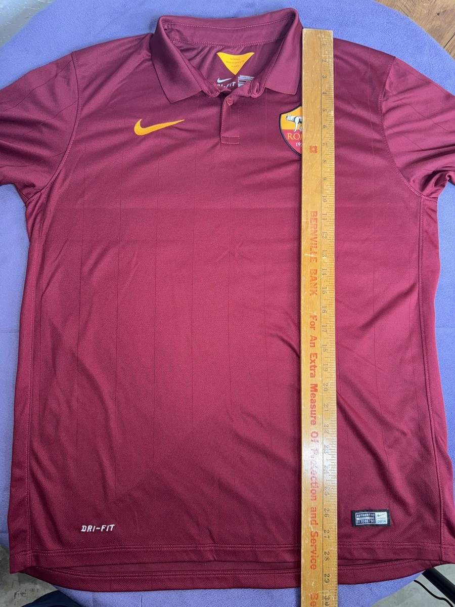 AS Roma 2014-15 Home Soccer Jersey Nike 635811-678 Men's L | eBay
