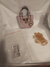 New Purple Faux Leather Key Chain Bag Charm With Chain