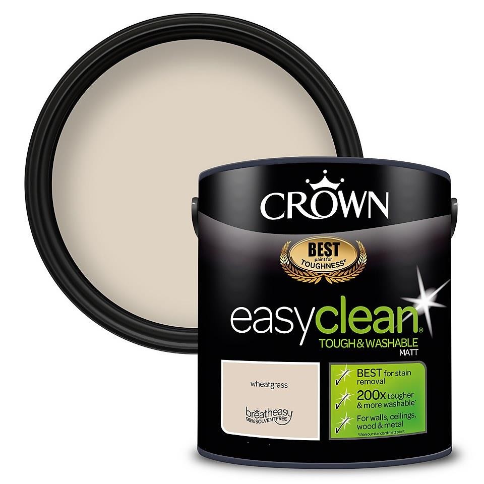 Crown Easyclean Matt Emulsion Paint, 2.5L, Wheatgrass 15.80 cm x 15.80 cm x 16.20 cm - Image 2