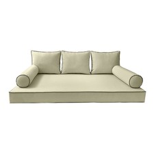  COVER ONLY -S3 Daybed Mattress Bolster Pillow Covers Contrast Trim Twin AD005