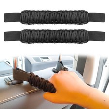 2Pcs Headrest Grab Handles, Car Front Rear Seat Back Roll Bar Grip Black