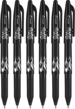 6 Pack Pilot FriXion Clicker Erasable Gel Pens 0.7mm Black Ink Refillable