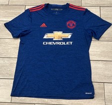 MANCHESTER UNITED AWAY FOOTBALL SHIRT 2016/2017 JERSEY ADIDAS BLUE COLOR LARGE