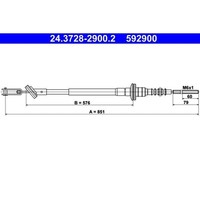 ATE 24.3728-2900.2 Seilzug, KupplungsbetäTigung