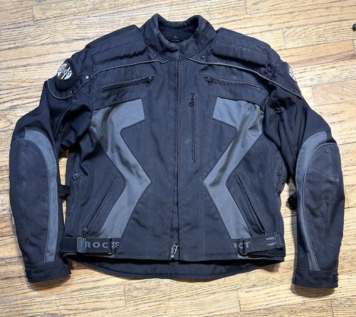Joe Rocket Motorcycle Padded Jacket Mens Sz 46 Black Riding Jacket