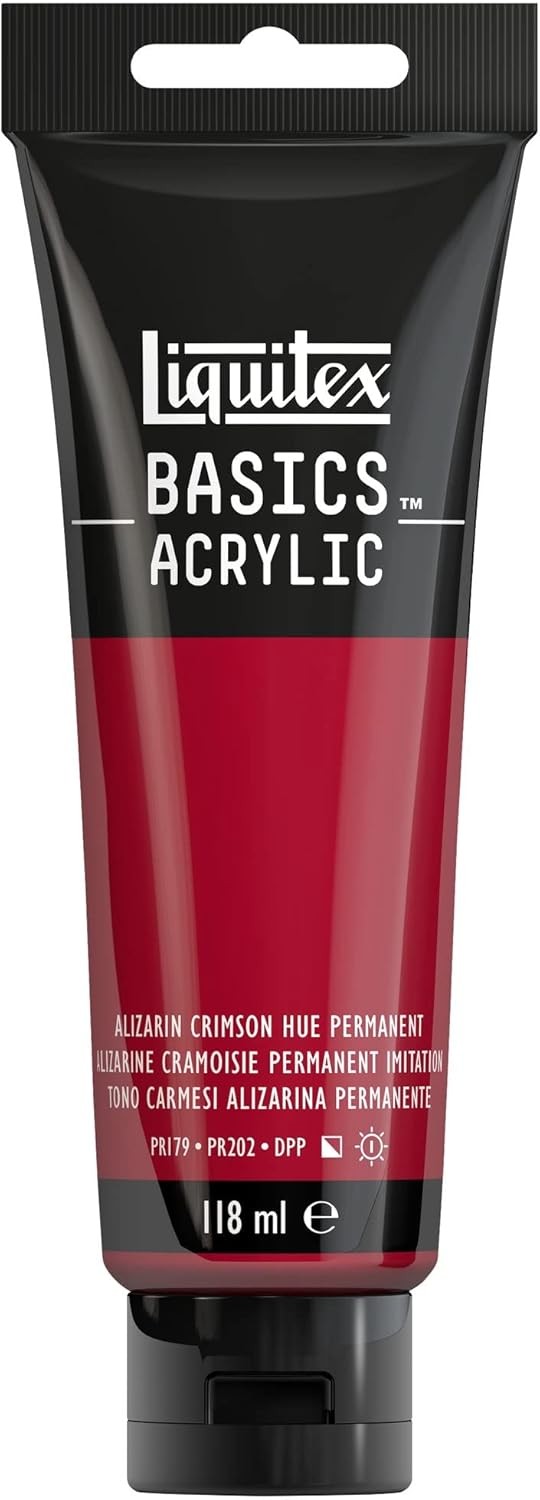 LIQUITEX Basics Acrylic Paint, Alizarin Crimson Hue Permanent, 118 ml Tube