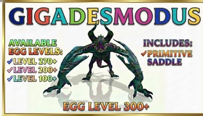 Ark Ascended  Breeding : Gigadesmodus Egg [High Level ]-Official Pve Crossplay