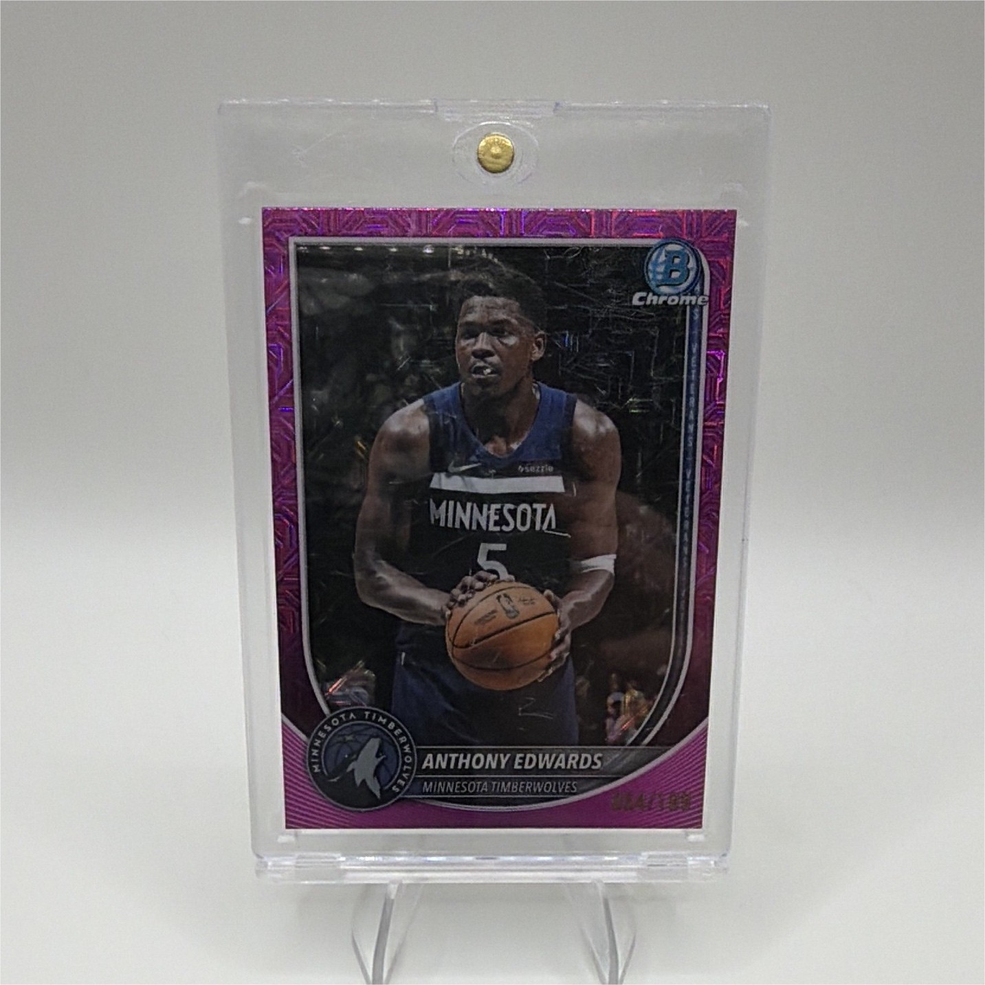 Topps Bowman Chrome Anthony Edwards BCV-103 Timberwolves 2025-26 Purple /199