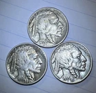 1935-PD+S Buffalo Nickels In Extra Fine Condition. Sharp Horns!