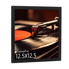 FramePro Vinyl Record Frame for the Wall Display Album Cover 12.5x12.5, Black