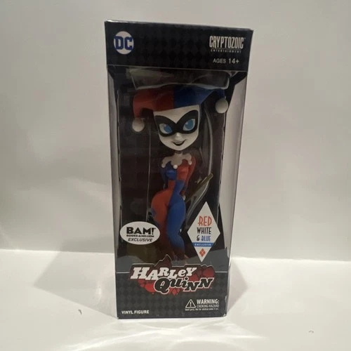 Cryptozoic Harley Quinn BAM! Exclusive Red White & Blue Vinyl Figure DC Comics
