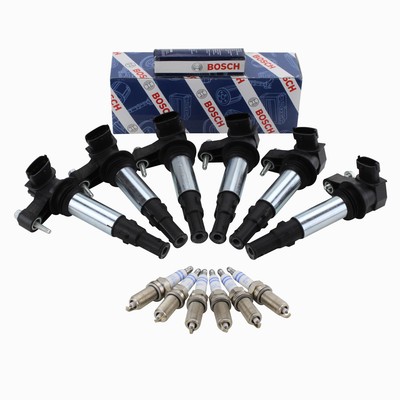 BOSCH 6x Spark Plugs ''High Power'' & 6x Ignition Coils KIT For Saab 9-3 2.8L V6
