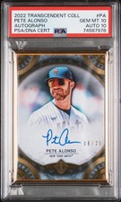 2022 Topps Transcendent Pete Alonso Autographs #PA Autograph /20 PSA 10
